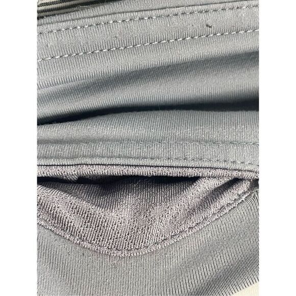Lululemon Run Inspire Crop Grey White Capri Leggings Women Size 4 Zip Pocket - Picture 4 of 5